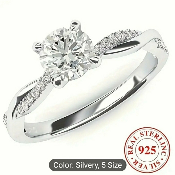 Woman's cubic Zirconia sterling silver stamped 925 - Picture 1 of 10
